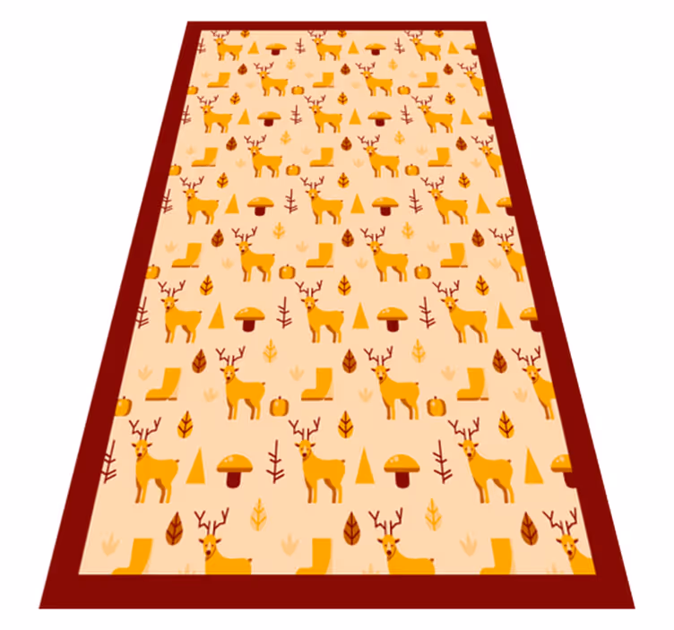 Deer and foliage animal vinyl carpet - TenStickers