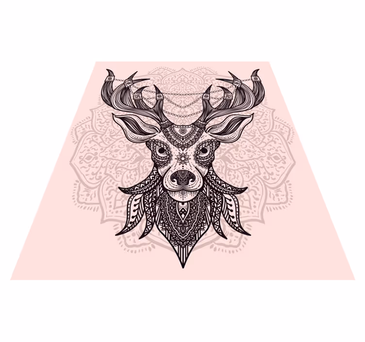 Grey stag motif animal vinyl carpet - TenStickers