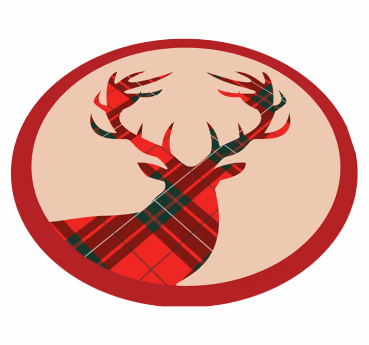 Stylish deer silhouette Christmas vinyl carpet - TenStickers