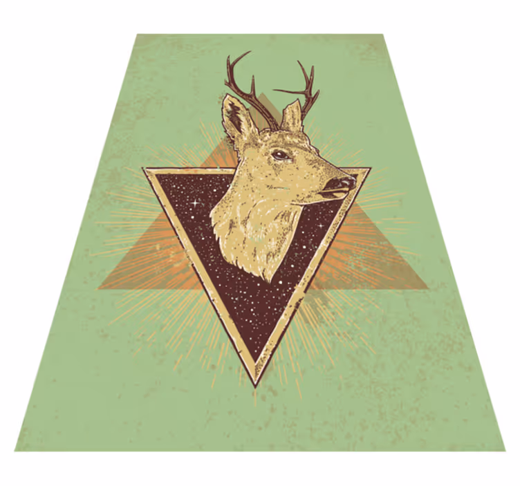 Stylized deer head animal vinyl carpet - TenStickers