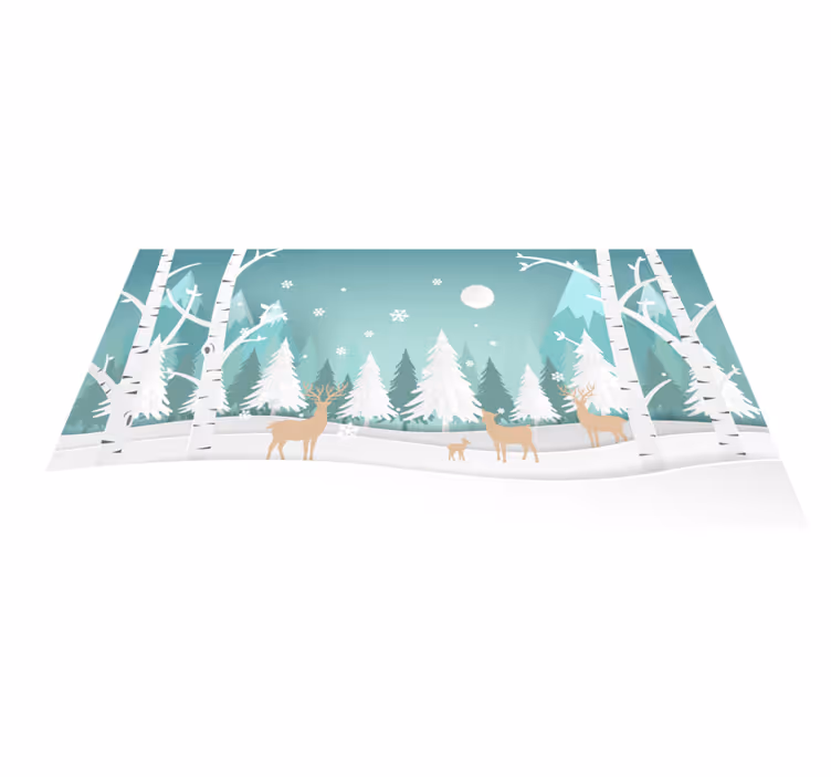Winter Woodland Scene nature vinyl carpet - TenStickers