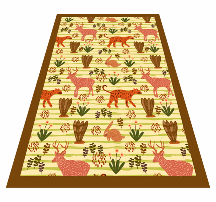 Safari Wildlife Pattern animal vinyl carpet - TenStickers