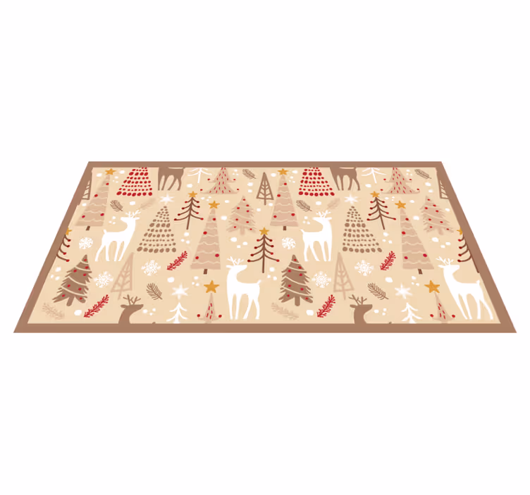 Festive Woodland Scene nordic vinyl carpet - TenStickers