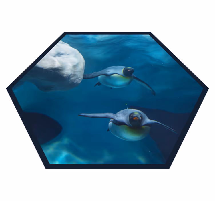 Penguin swimming scene animal vinyl carpet - TenStickers