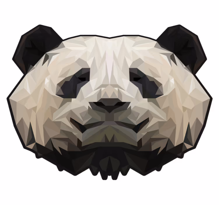 Geometric panda face animal vinyl carpet - TenStickers