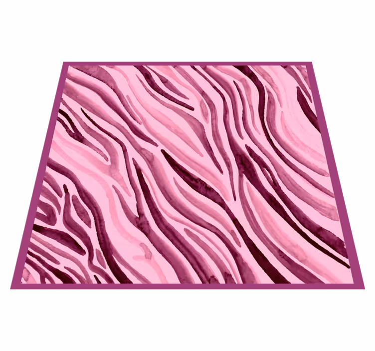 Animal print vinyl carpet in pink zebra stripes - TenStickers