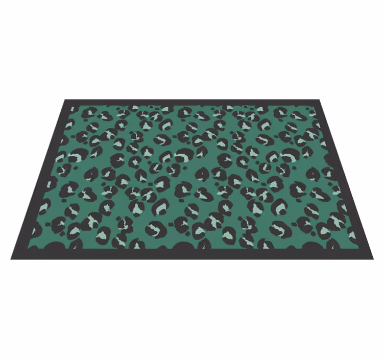 Green Leopard Pattern animal print vinyl carpet - TenStickers