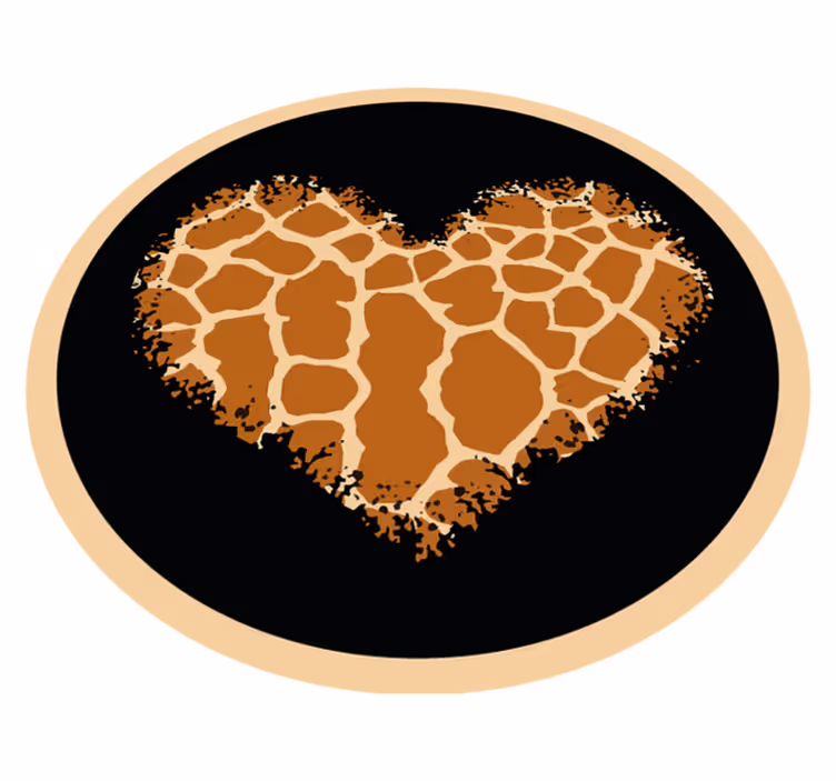 Heart giraffe design animal print vinyl carpet - TenStickers