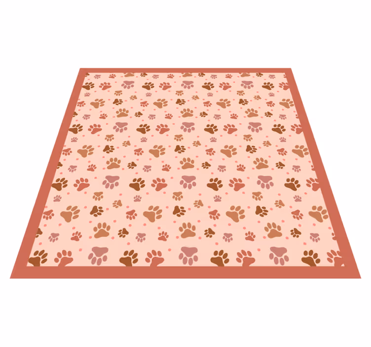 Paw Prints Pattern animal print vinyl carpet - TenStickers