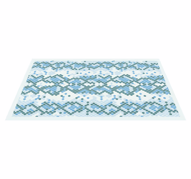 Blue tiled design mosaic vinyl carpet - TenStickers
