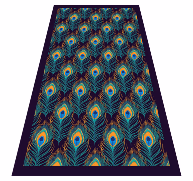 Peacock feather motif bedroom vinyl carpet - TenStickers