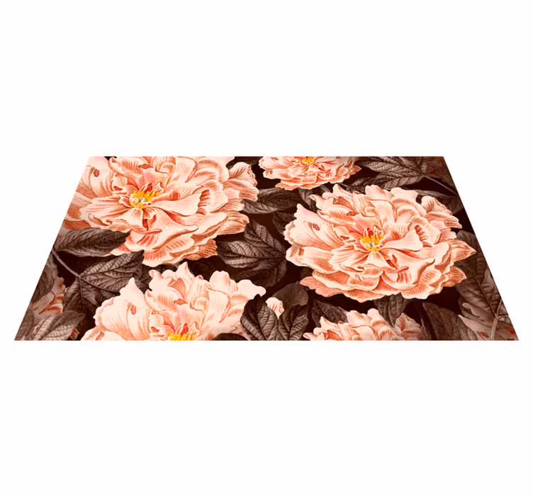 Elegant Botanical Blooms floral vinyl carpet - TenStickers
