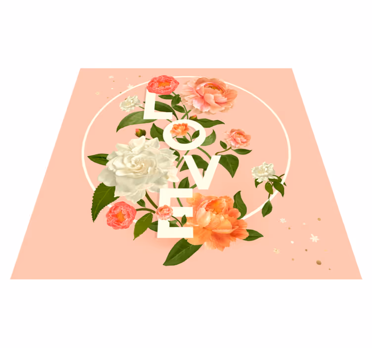 Love flowers design teen vinyl carpet - TenStickers