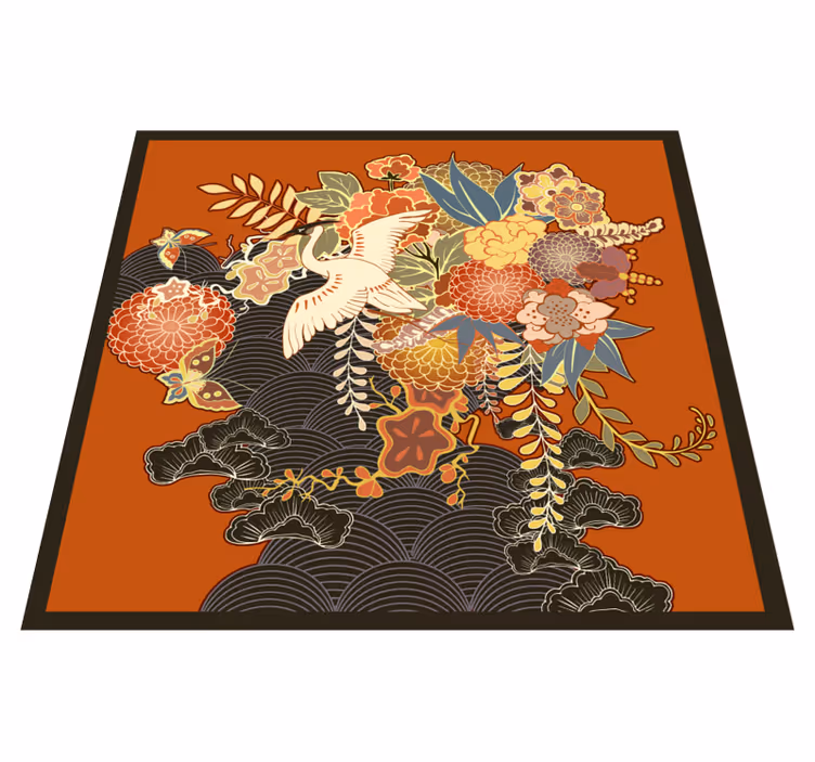 Elaborate Botanical Element floral vinyl carpet - TenStickers
