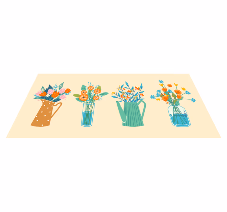Blooming Centerpiece Showcase floral vinyl carpet - TenStickers