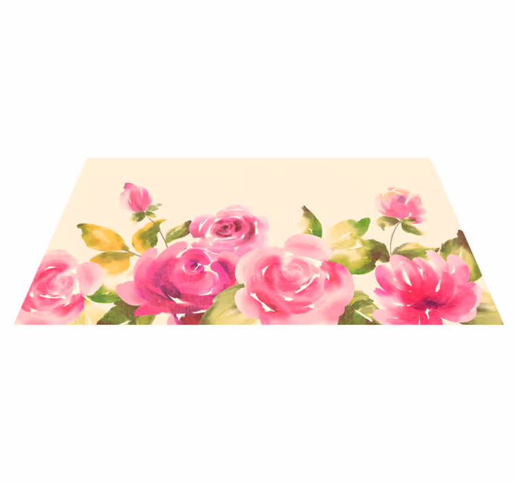 Pink floral design floral vinyl carpet - TenStickers