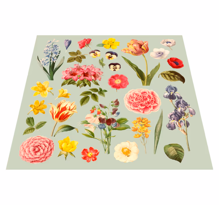 Flower Botanical Assortment floral vinyl carpet - TenStickers