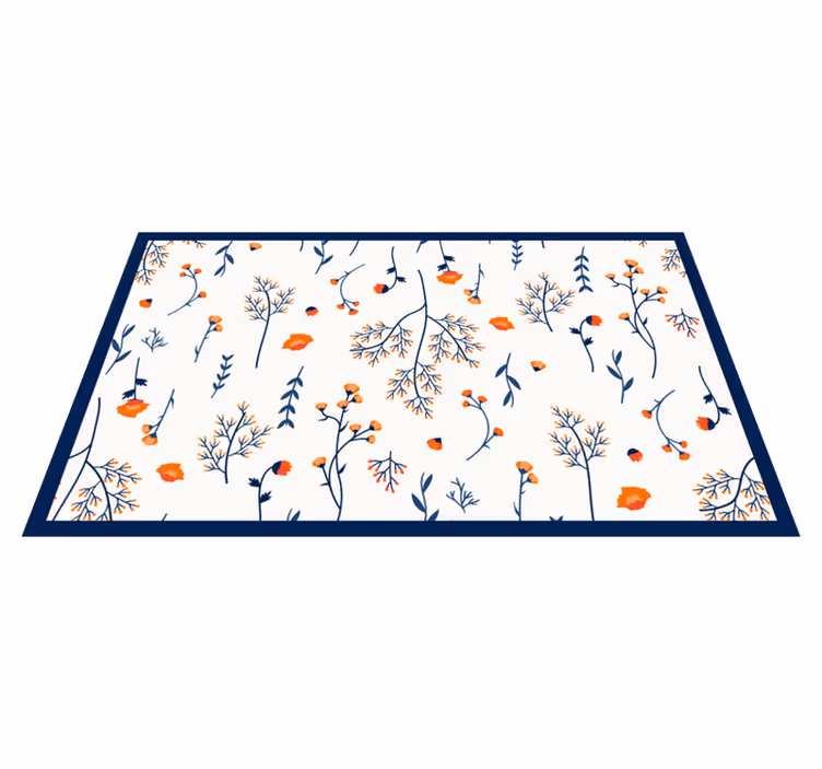 Floral vinyl carpet with floral branches design - TenStickers