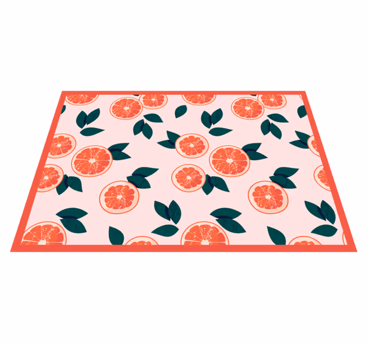 Blush citrus bloom floral vinyl carpet - TenStickers