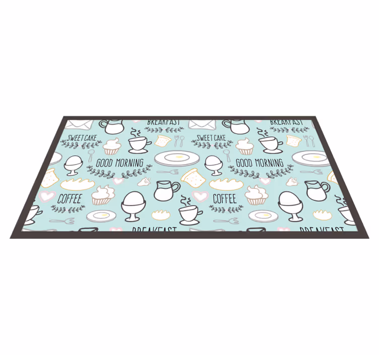 Breakfast Essentials kitchen vinyl carpet - TenStickers