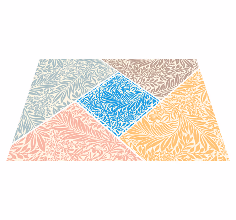 Floral Patchwork Design kitchen vinyl carpet - TenStickers