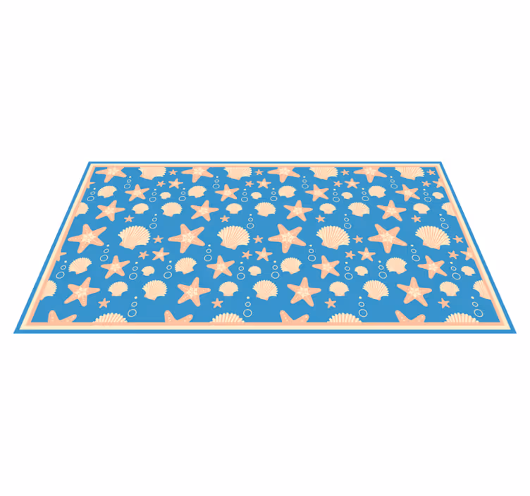 Marine Motif Composition bathroom vinyl carpet - TenStickers