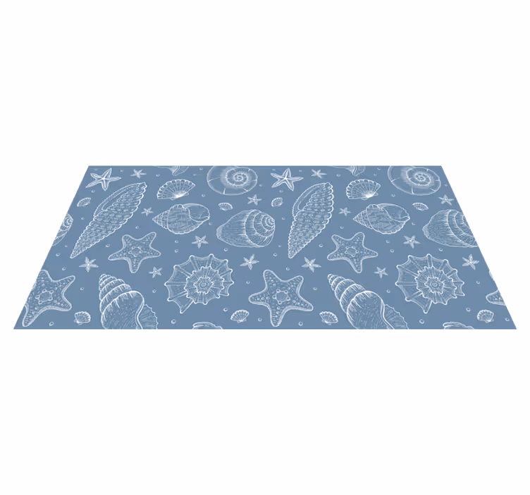 Sea Shells Pattern bathroom vinyl carpet - TenStickers