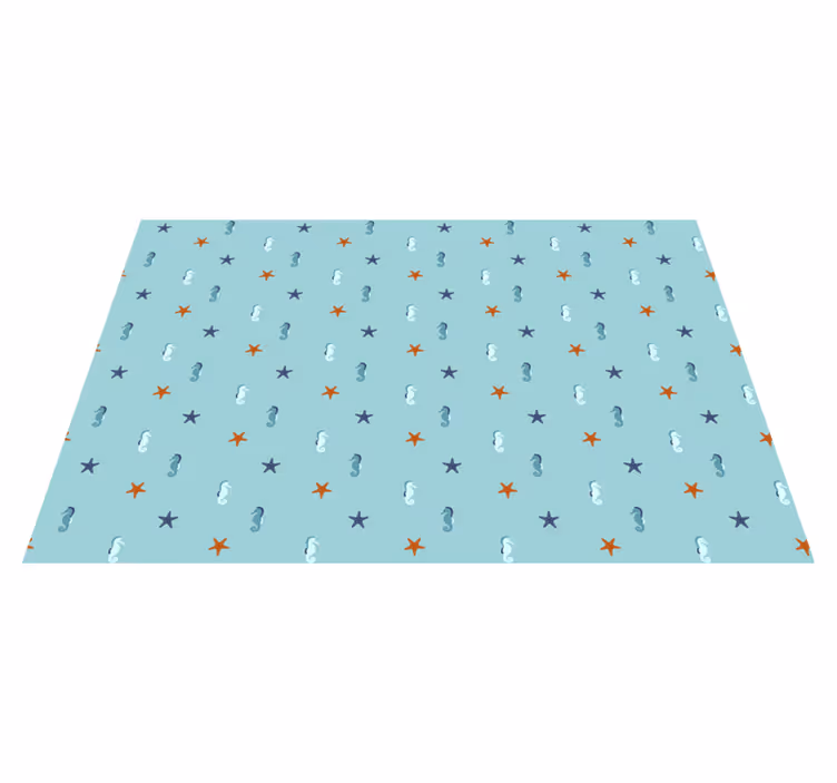 Blue stars motif star vinyl carpet - TenStickers