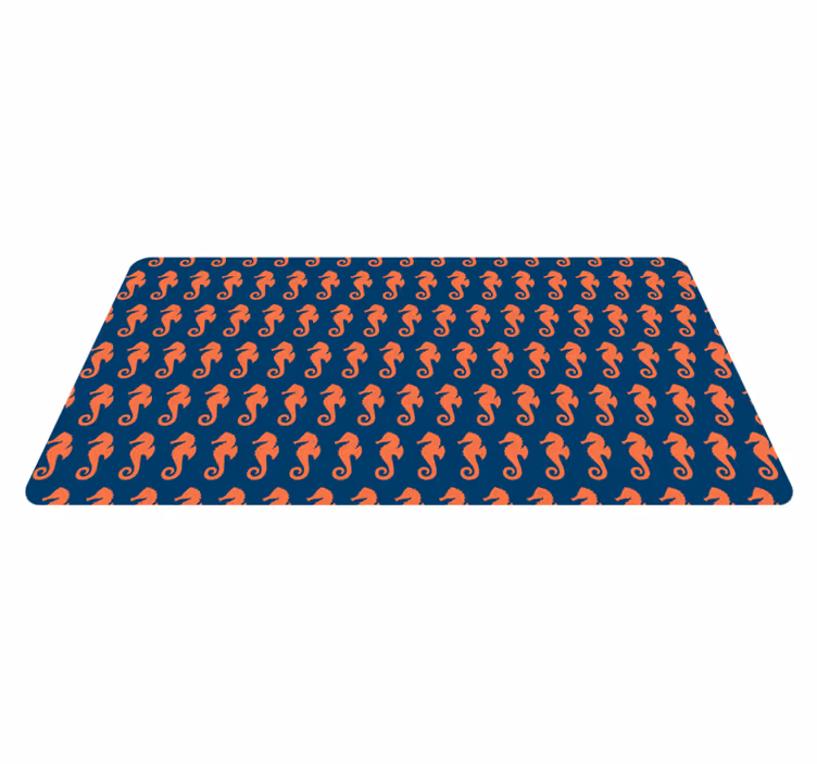Seahorse pattern bathroom vinyl carpet - TenStickers