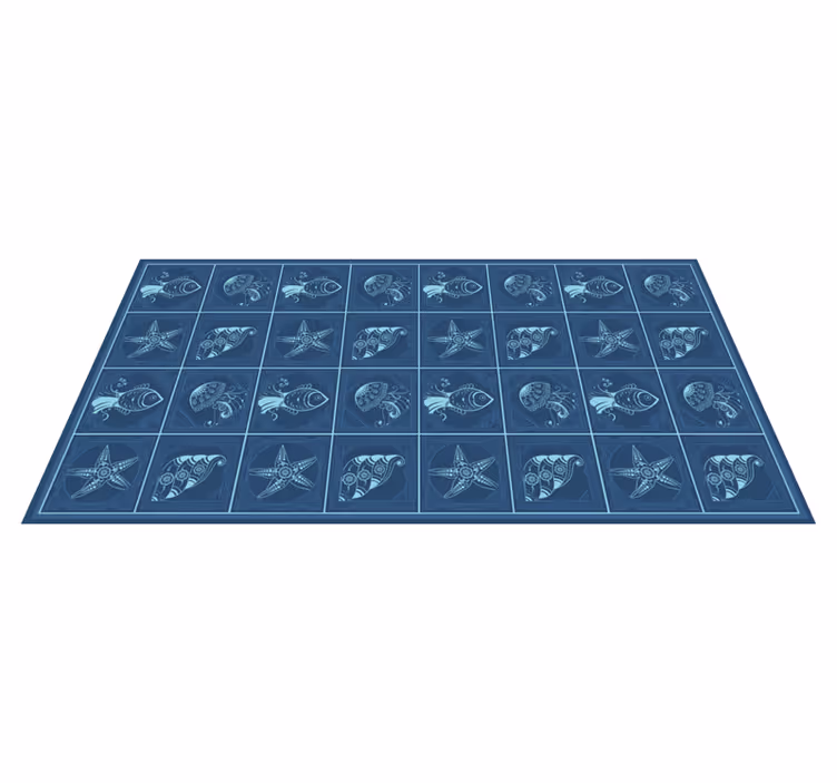 Marine life design bathroom vinyl carpet - TenStickers