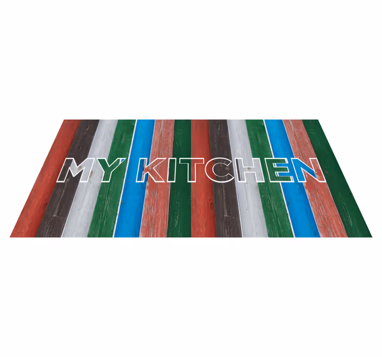 Striped colorful kitchen vinyl carpet - TenStickers