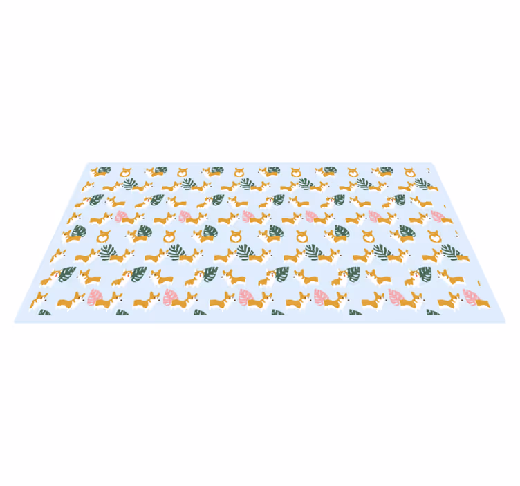 Monstera and dogs animal vinyl carpet - TenStickers