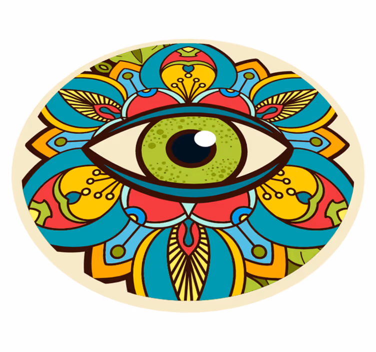 Colorful Eye Pattern mandala vinyl carpet - TenStickers