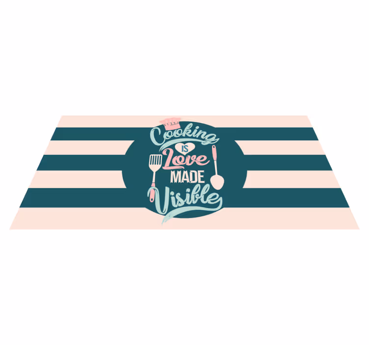 Cooking is love visible kitchen vinyl carpet - TenStickers