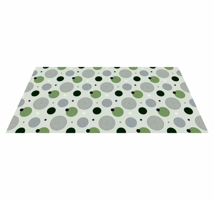 Green circular patterns kitchen vinyl carpet - TenStickers