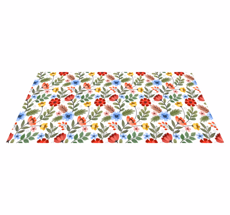 Vibrant colorful pattern floral vinyl carpet - TenStickers