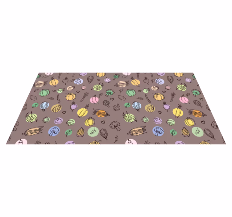 Colorful vegetable pattern kitchen vinyl carpet - TenStickers