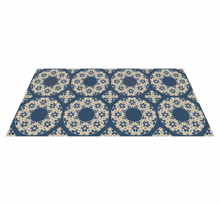 CIRCULAR PATTERNS BLUE mosaic vinyl carpet - TenStickers