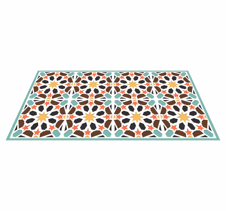 Colorful Starry Tiles tile vinyl carpet - TenStickers