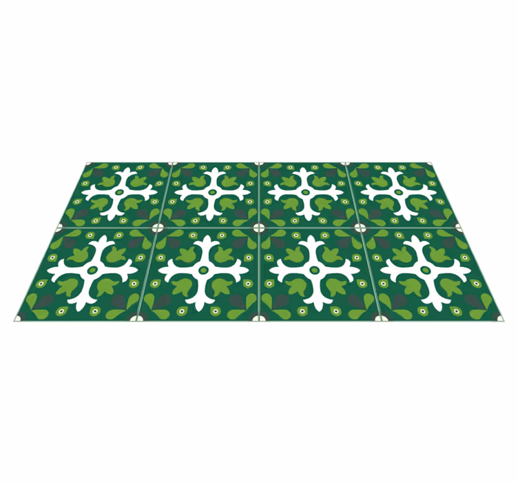 Emerald Botanical Print nature vinyl carpet - TenStickers