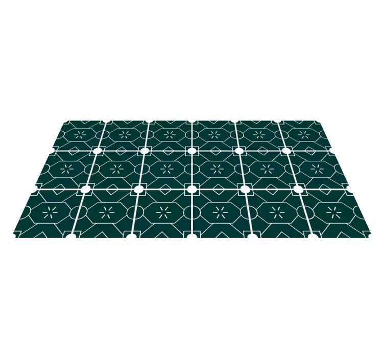 Tile vinyl carpet geometric green design - TenStickers