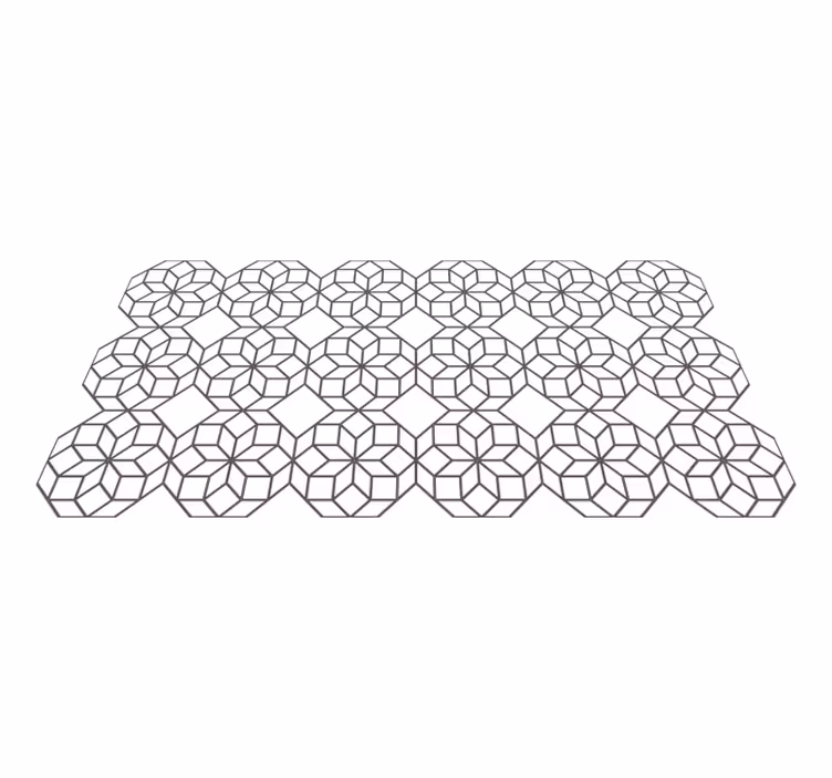 Black and white octagons geometric vinyl carpet - TenStickers