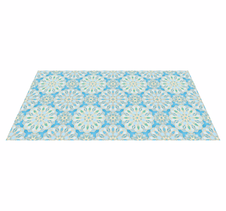 Blue intricate elements mandala vinyl carpet - TenStickers