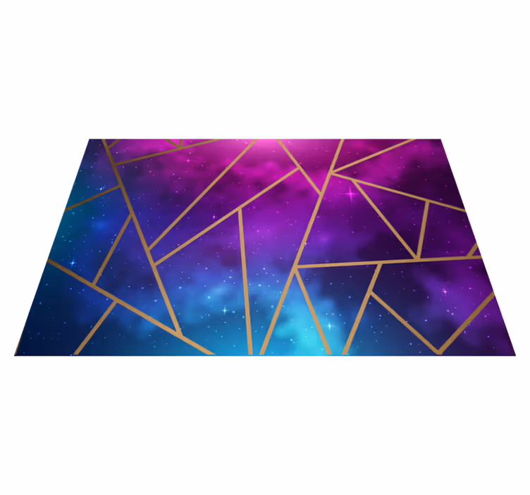 Cosmic blue and purple pattern geometric vinyl carpet - TenStickers