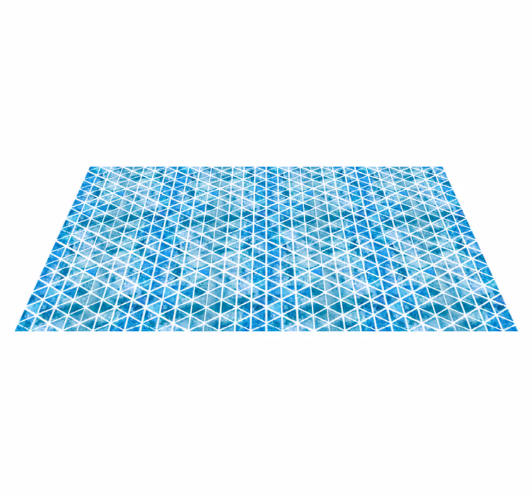 Blue triangle pattern geometric vinyl carpet - TenStickers