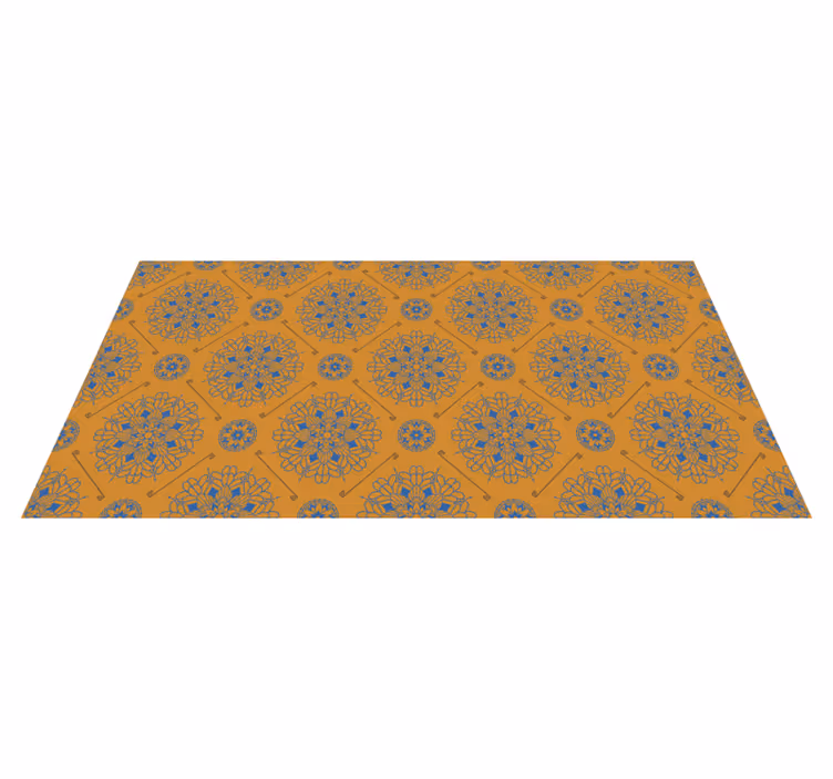Graceful orange style mandala vinyl carpet - TenStickers