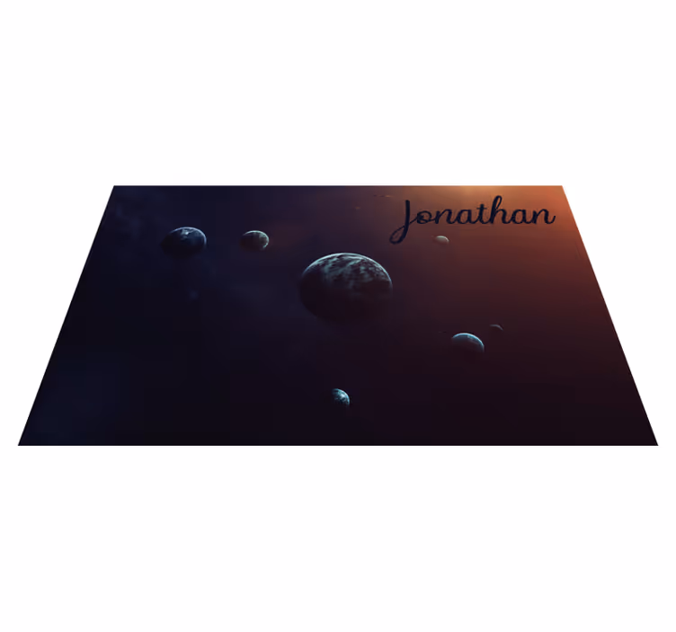 Celestial design with name teen vinyl carpet - TenStickers