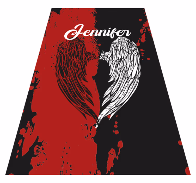 Heart wings with name teen vinyl carpet - TenStickers