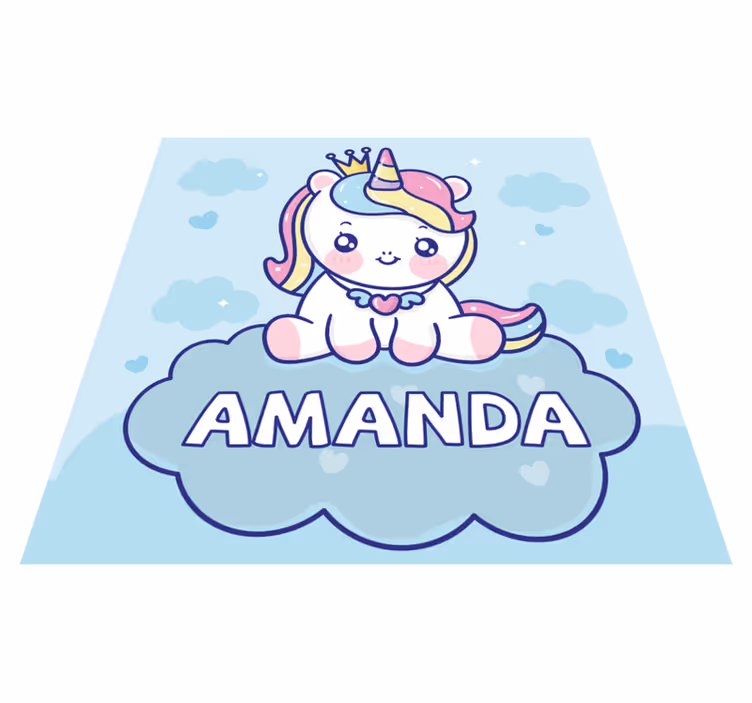 Kids vinyl carpet custom baby unicorn - TenStickers