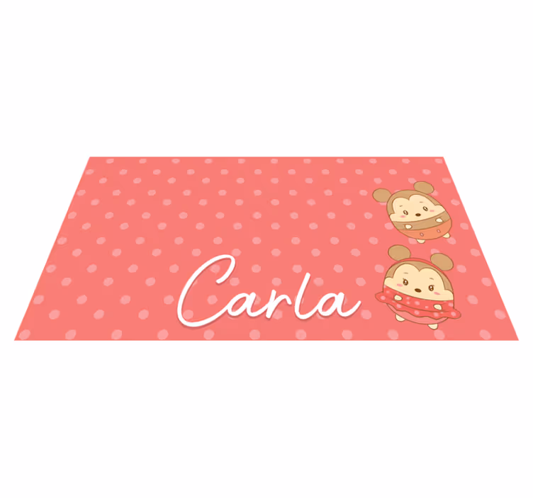 Baby mice with name kids vinyl carpet - TenStickers